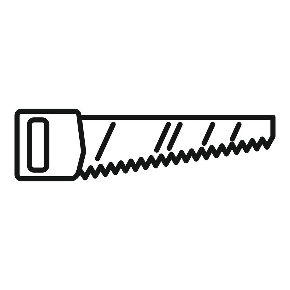 Hand saw icon, outline style vector