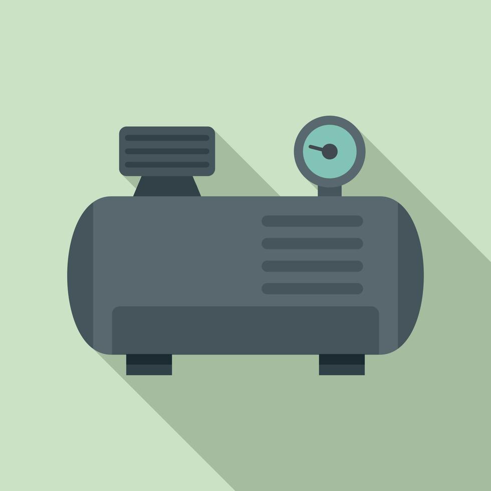 Tank air compressor icon, flat style vector