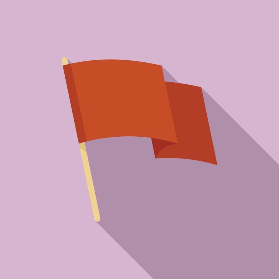 icono de bandera roja, tipo plano vector