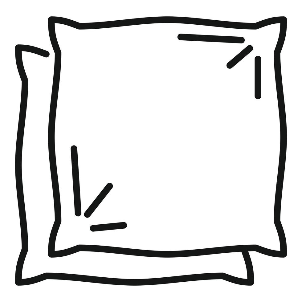 icono de almohadas, estilo de esquema vector