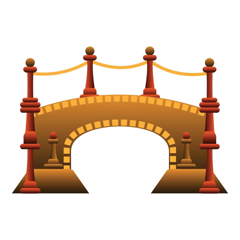 Royal bridge icon, cartoon style vector