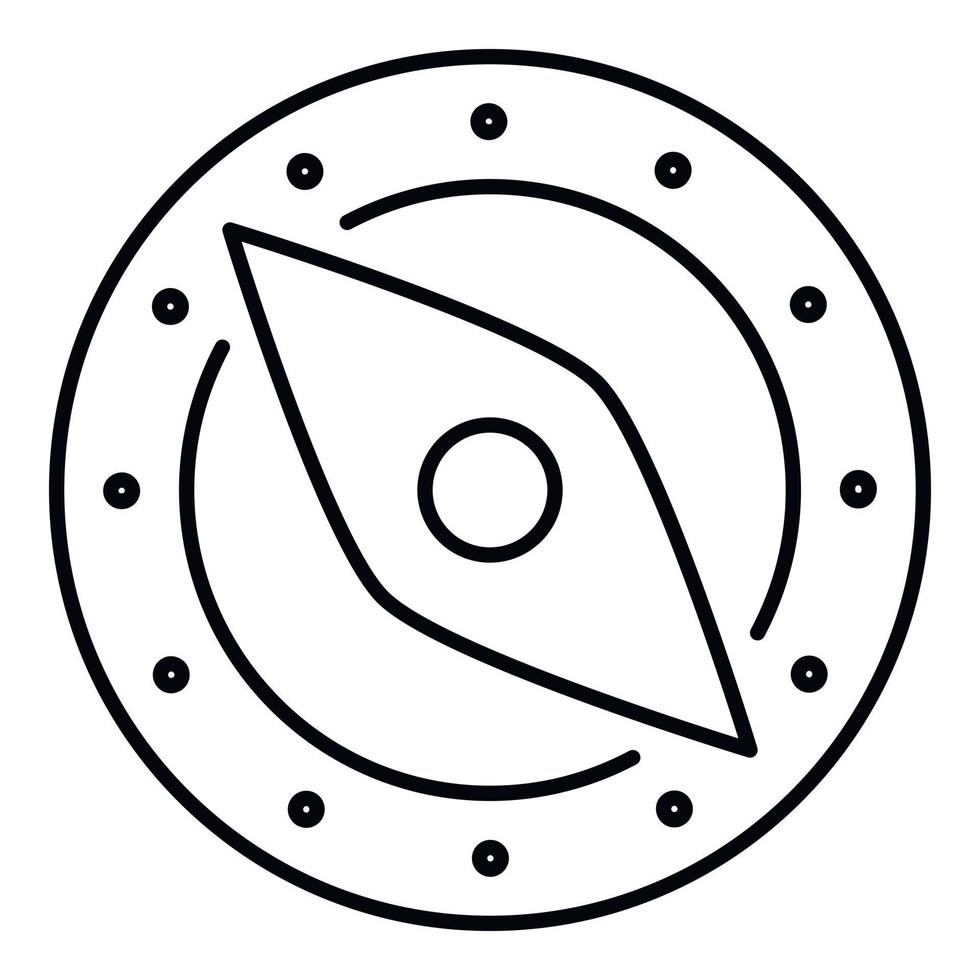 Tourist compass icon, outline style vector