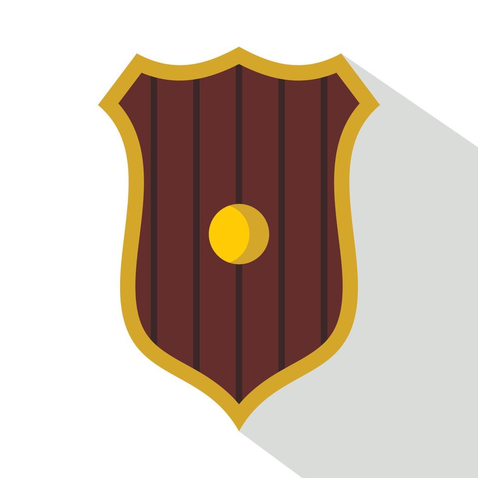 Protective shield icon, flat style vector