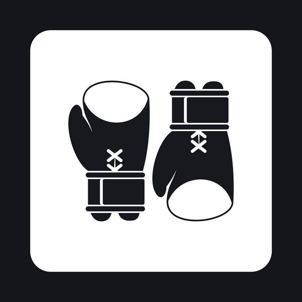 Boxing gloves icon, simple style vector