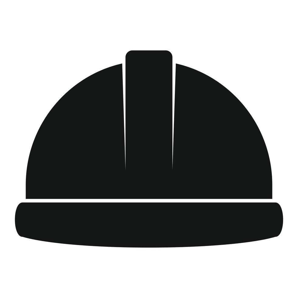 icono de casco de protección, estilo simple vector