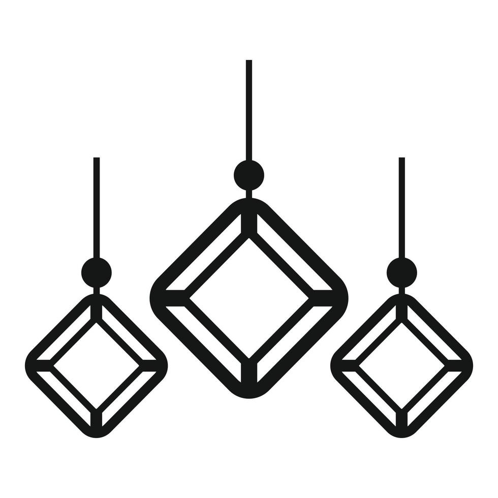icono de pendientes de piedras preciosas, estilo simple vector