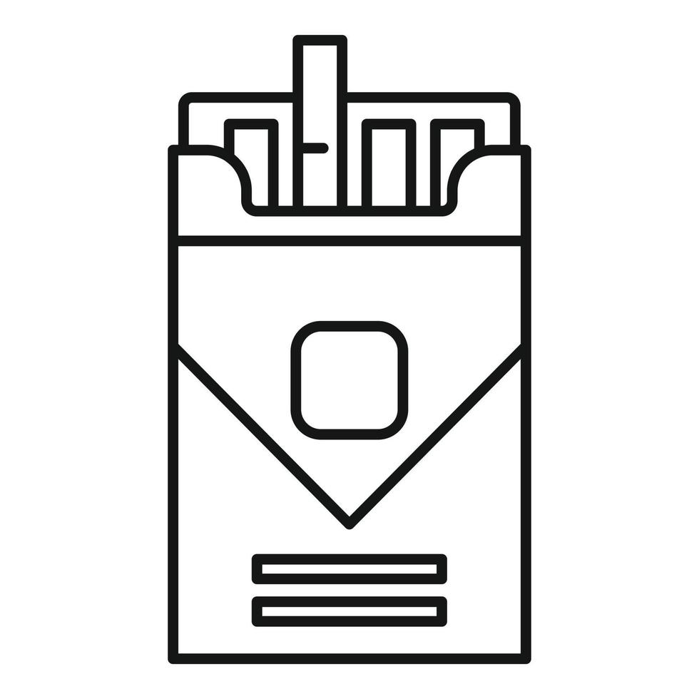 icono de paquete de cigarrillos, estilo de contorno vector