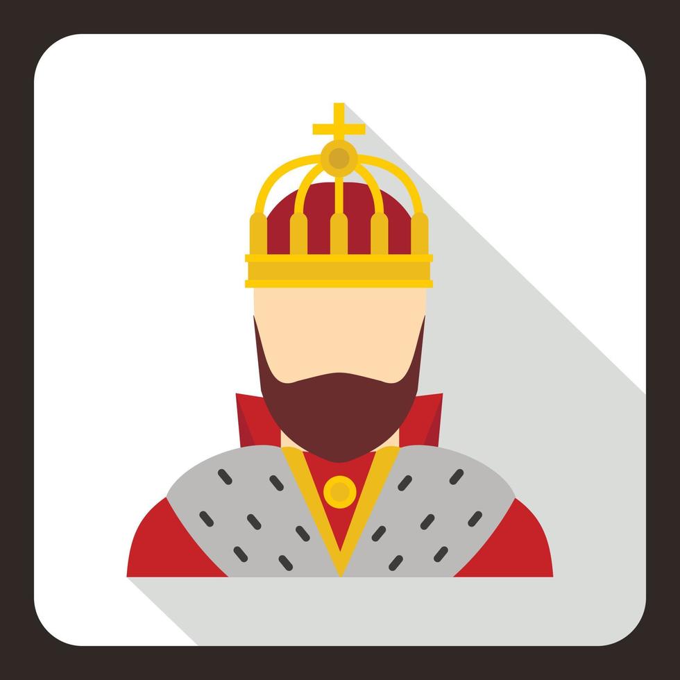 Medieval King icon, flat style vector