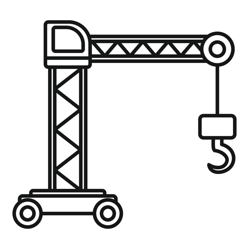 Capacity crane icon, outline style vector
