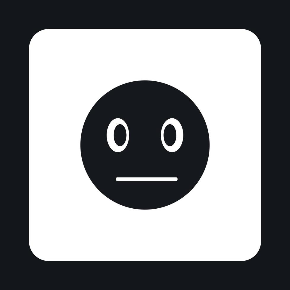 Suspicious emoticon icon, simple style vector