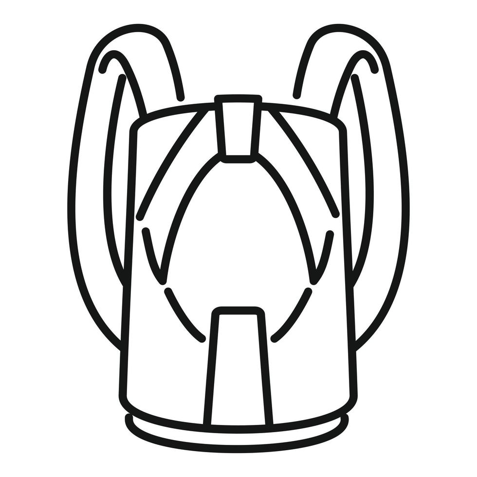 icono de mochila de paracaidismo, estilo de contorno vector