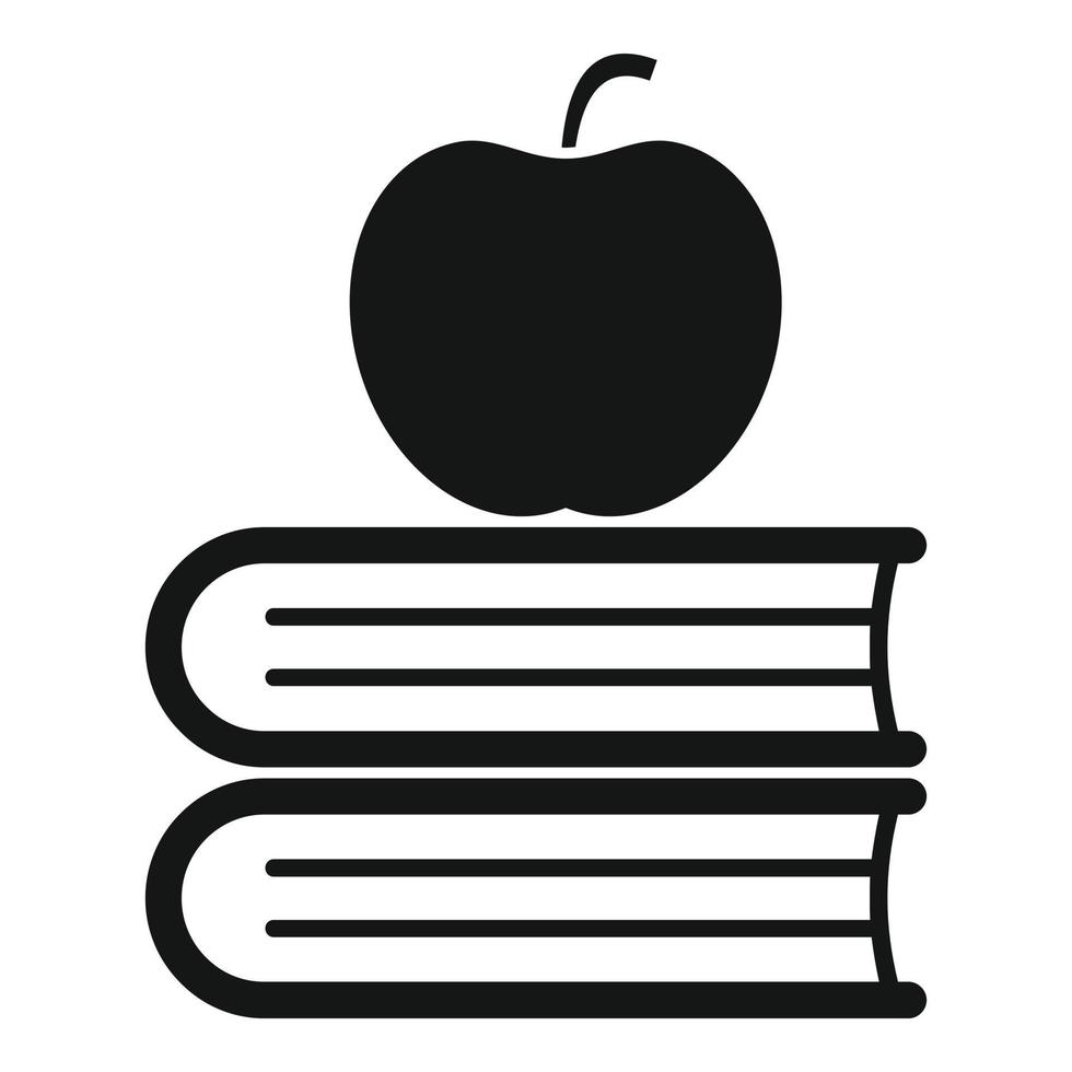 Syllabus books with apple icon, simple style vector