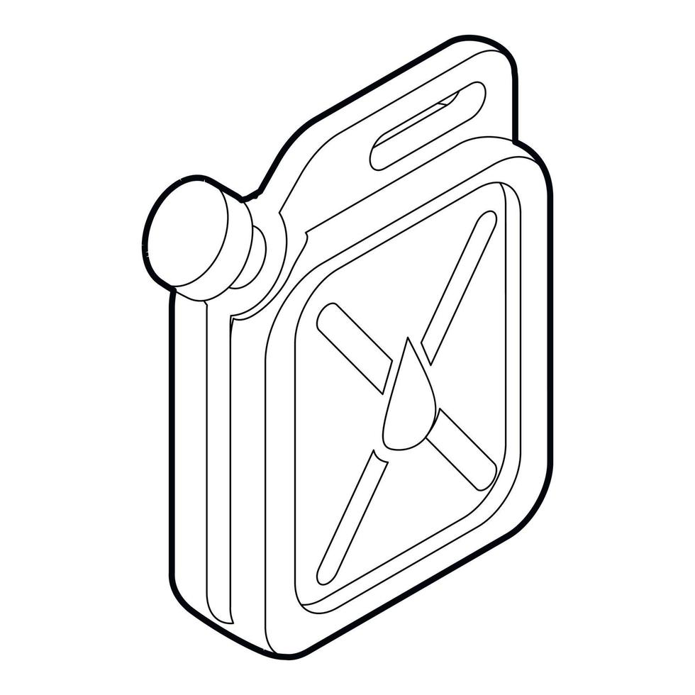 Jerrycan icon, outline isometric style vector