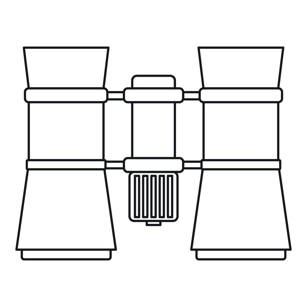 Binoculars icon, outline style vector