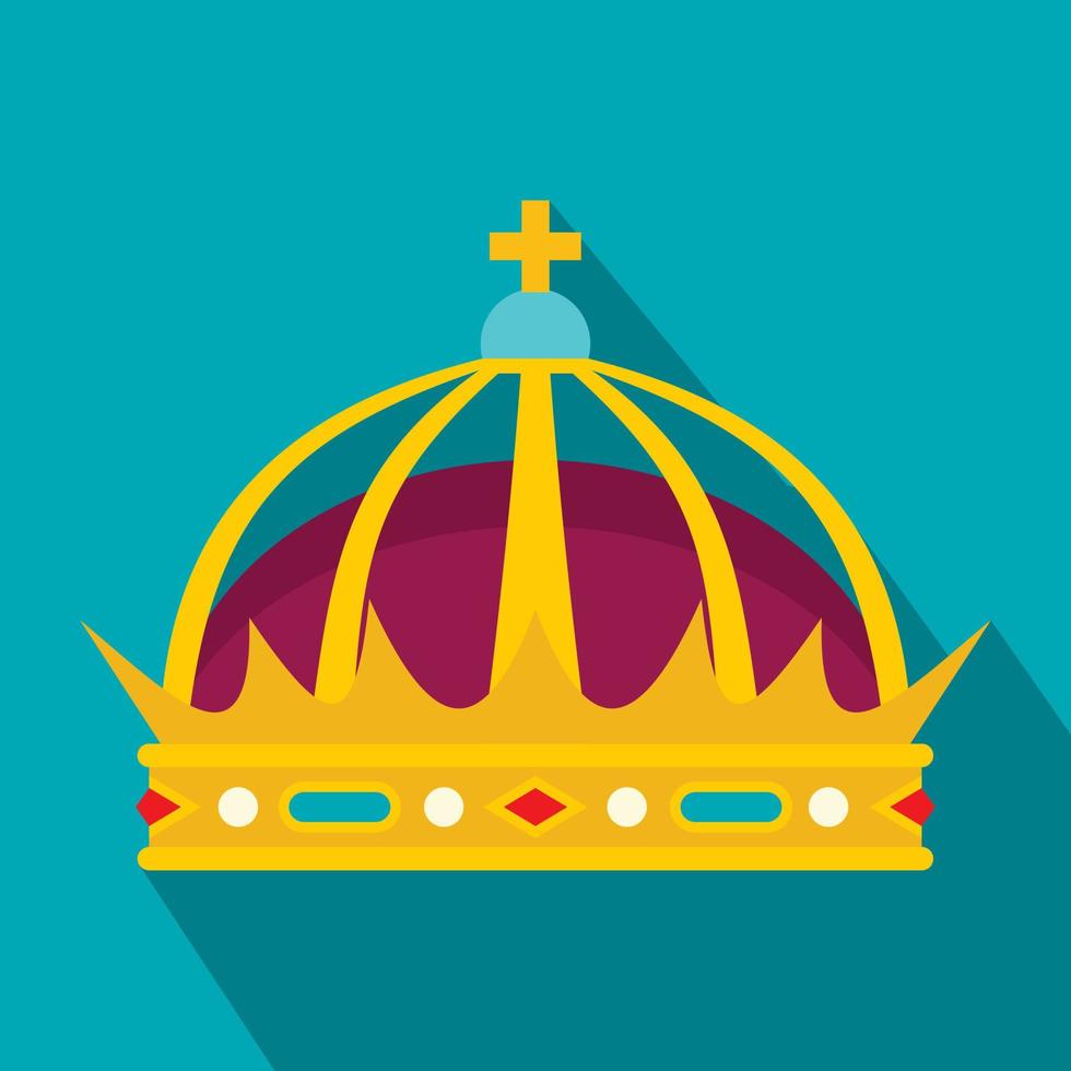 Crown icon, flat style vector