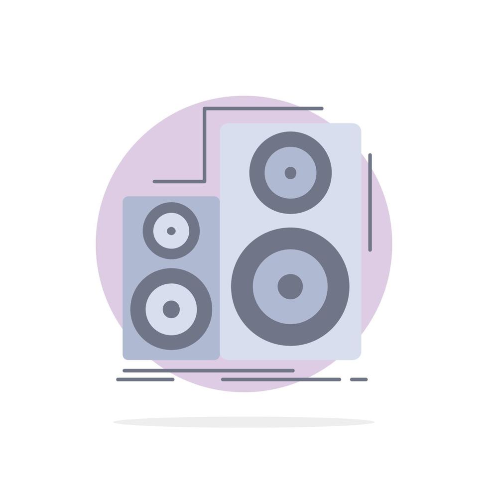 Audio hifi monitor speaker studio Flat Color Icon Vector