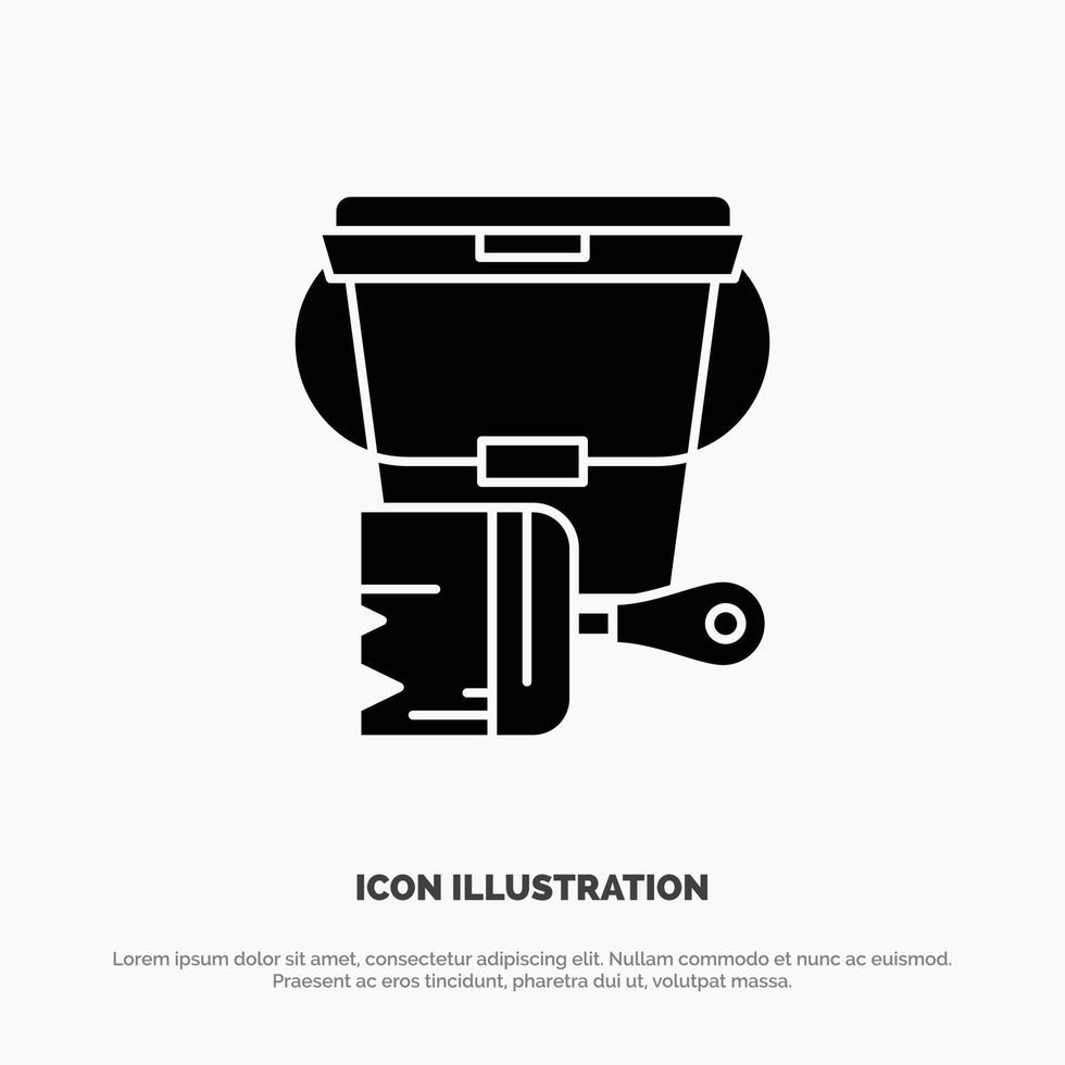 Paint Bucket Color Brush solid Glyph Icon vector