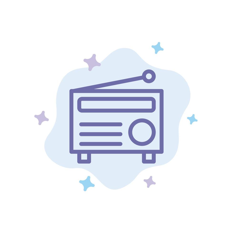 Radio FM Audio Media Blue Icon on Abstract Cloud Background vector