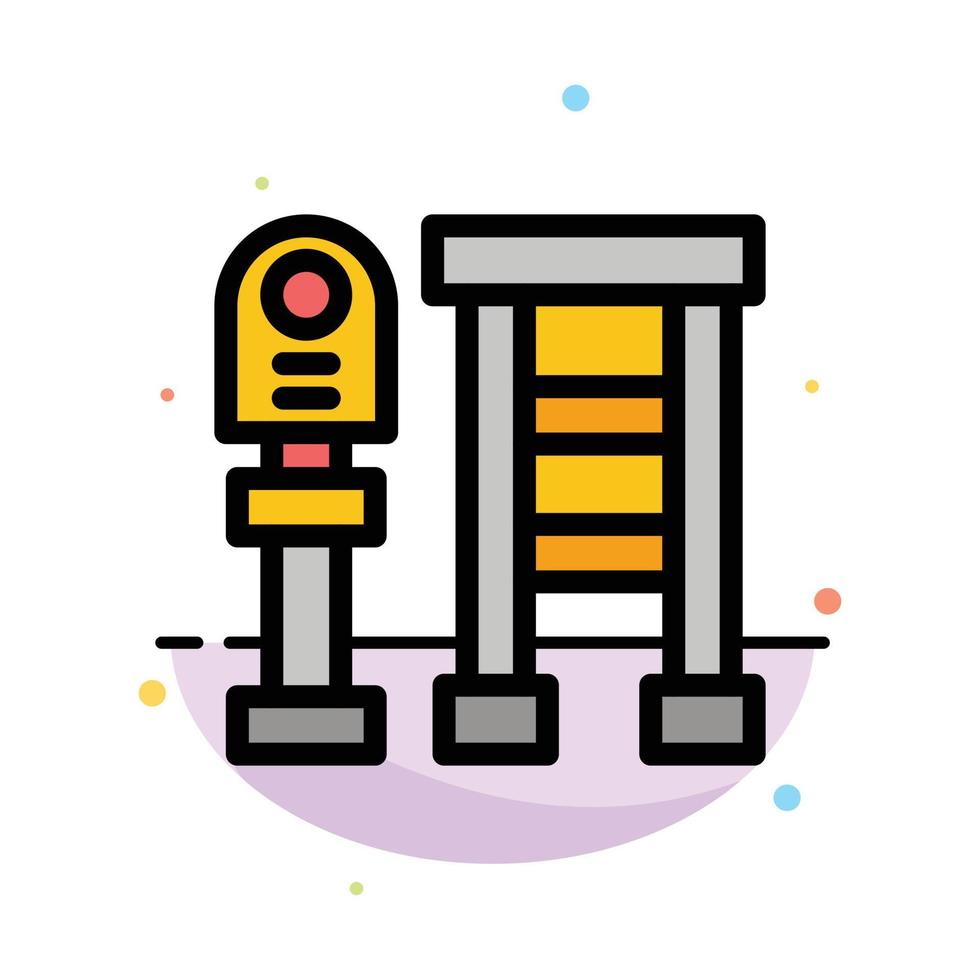 Bench Bus Station Stop Abstract Flat Color Icon Template vector
