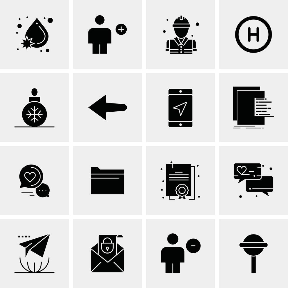 16 iconos universales de negocios vector ilustración de icono creativo para usar en proyectos relacionados con la web y dispositivos móviles