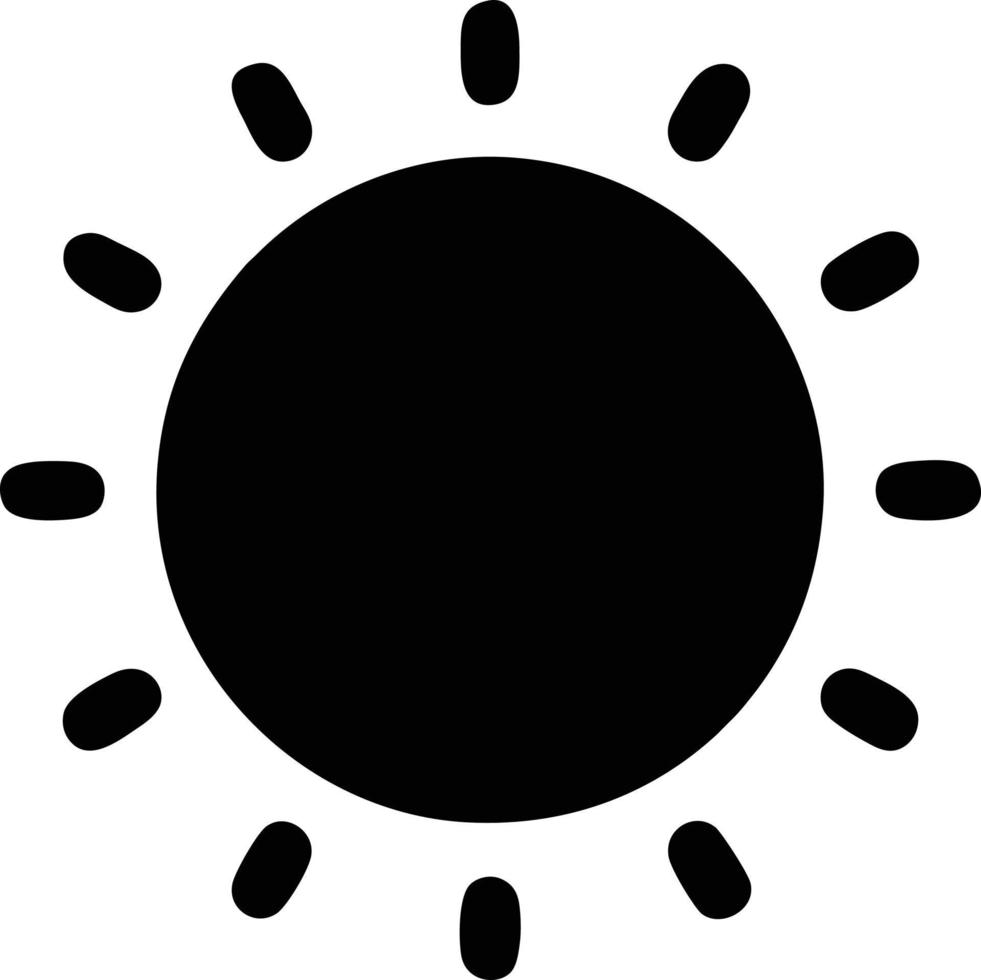 sun icon in white background, illustration of sun icon symbol in black on white background vector