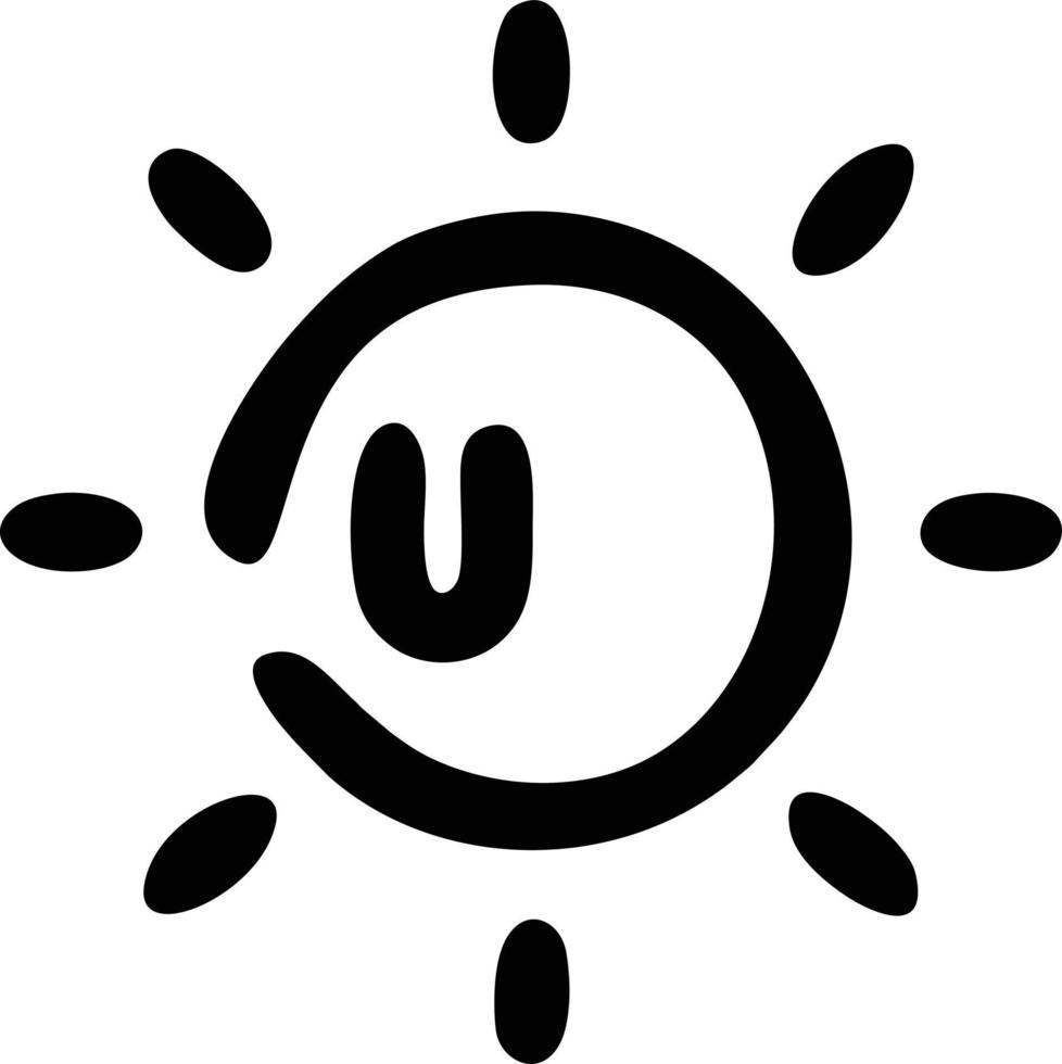 sun icon in white background, illustration of sun icon symbol in black on white background vector