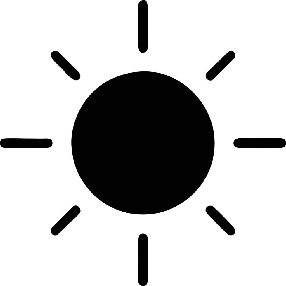 sun icon in white background, illustration of sun icon symbol in black on white background vector