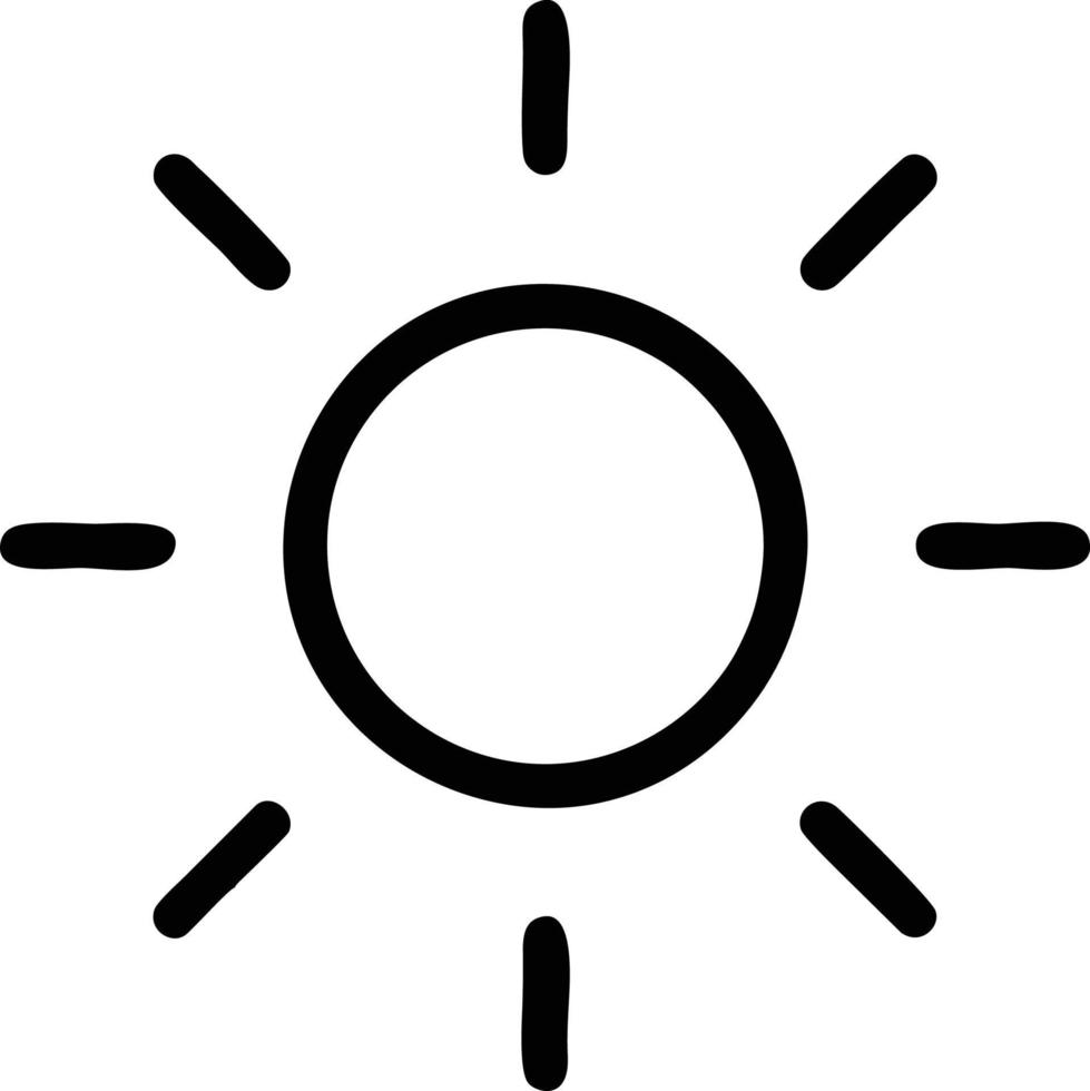 sun icon in white background, illustration of sun icon symbol in black on white background vector