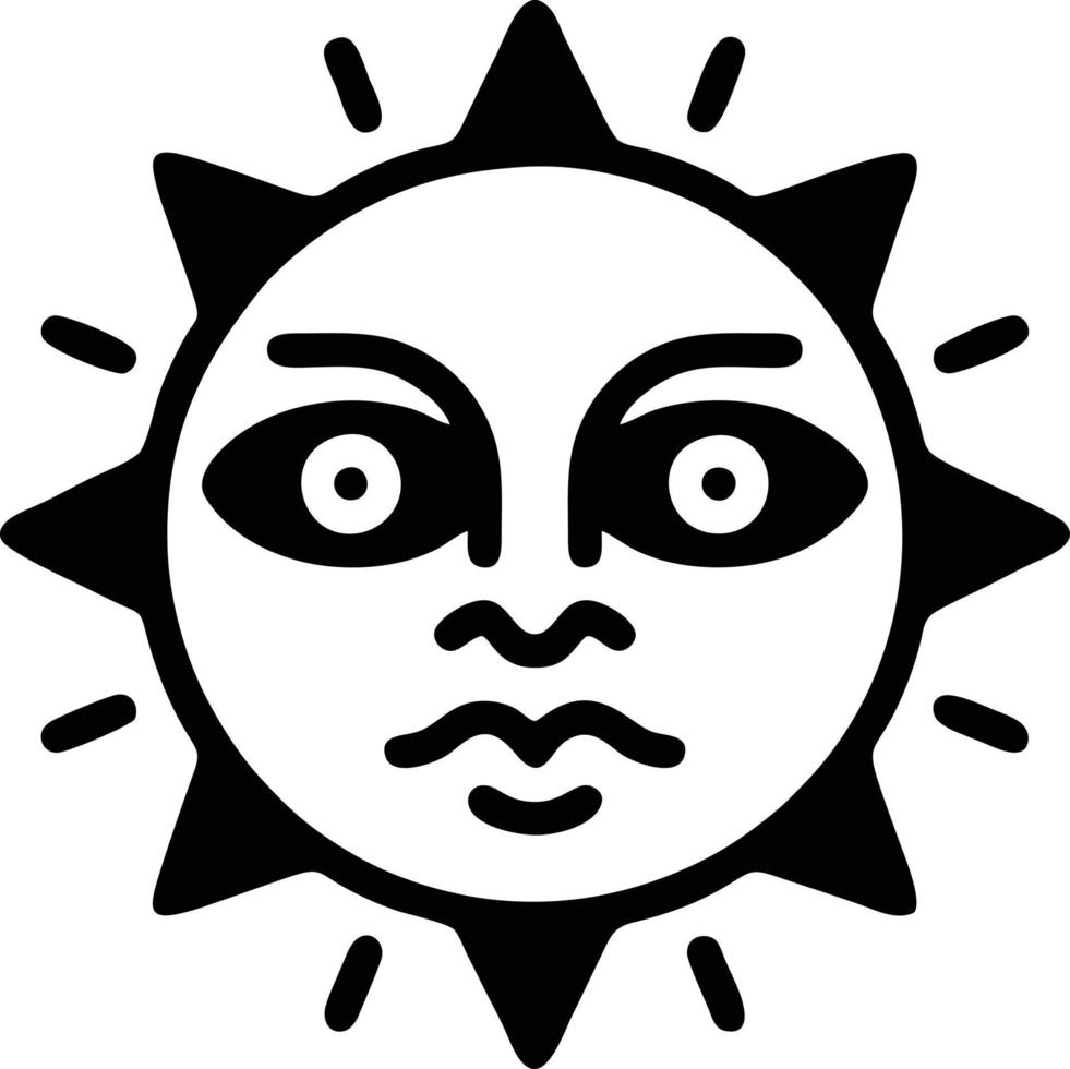 icono de sol en fondo blanco, ilustración del símbolo de icono de sol en negro sobre fondo blanco vector