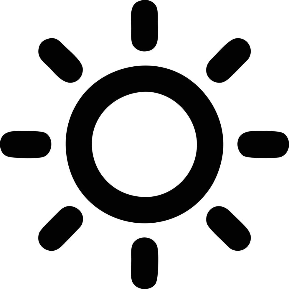 sun icon in white background, illustration of sun icon symbol in black on white background vector