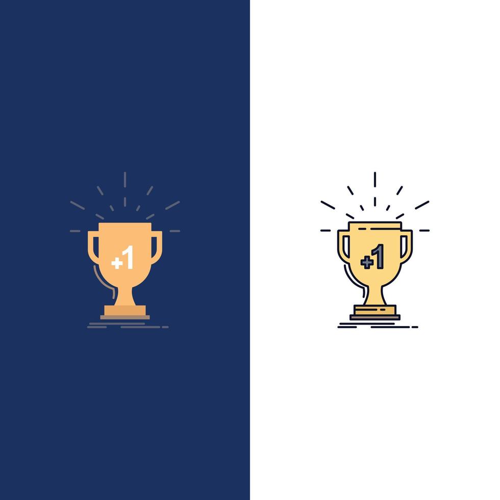 award trophy win prize first Flat Color Icon Vector