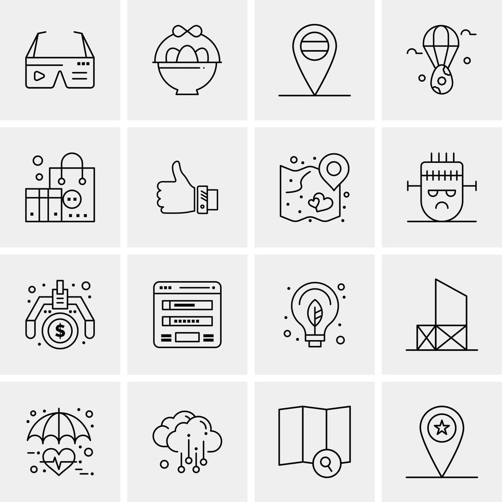 16 iconos universales de negocios vector ilustración de icono creativo para usar en proyectos relacionados con la web y dispositivos móviles