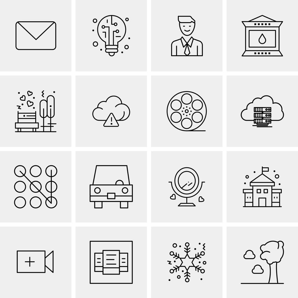 16 iconos universales de negocios vector ilustración de icono creativo para usar en proyectos relacionados con la web y dispositivos móviles