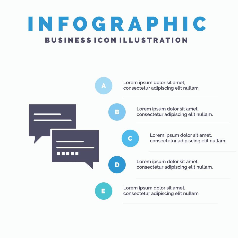 Chat Comment Message Education Infographics Presentation Template 5 Steps Presentation vector