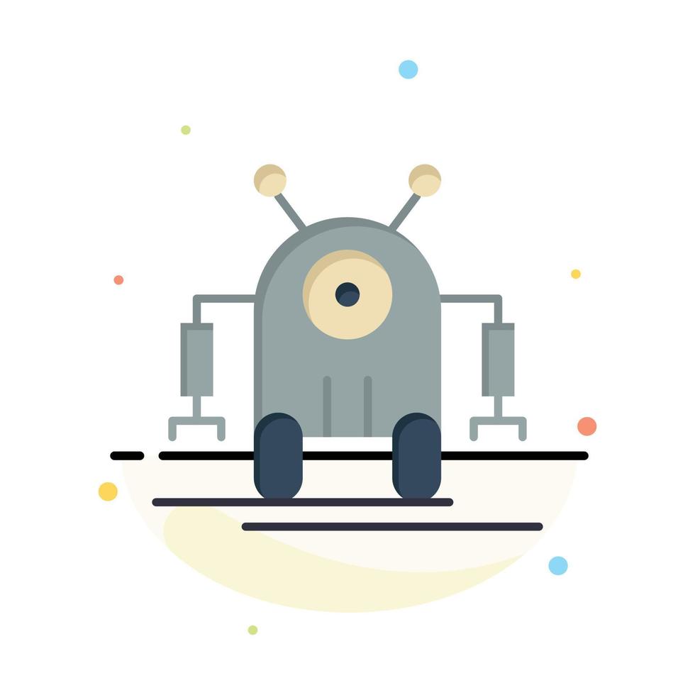 Human Robotic Robot Technology Abstract Flat Color Icon Template vector