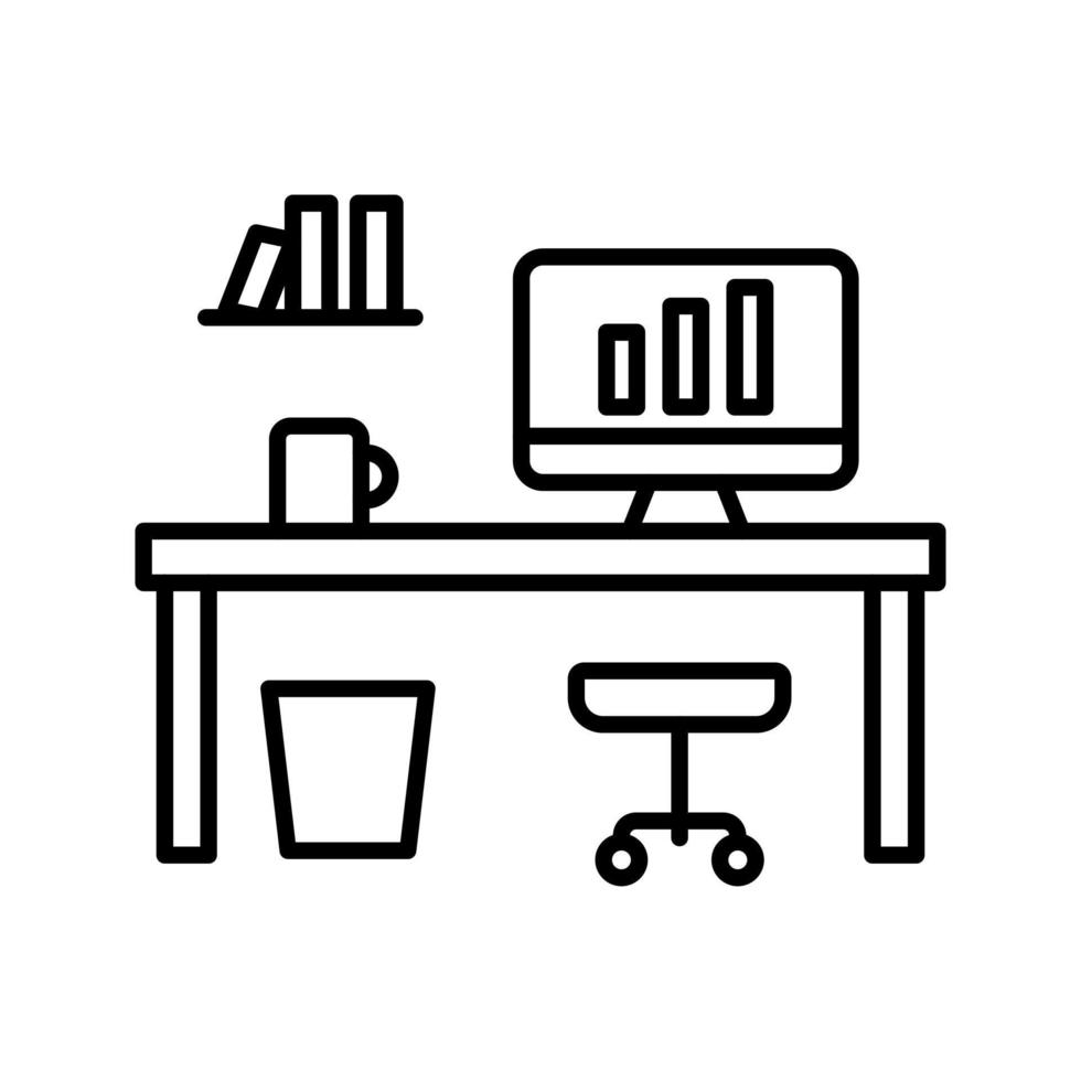 Office Desk Vector Icon