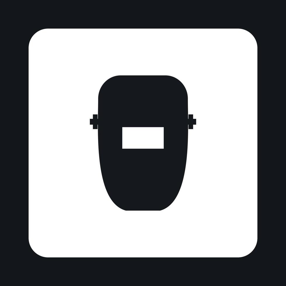 Mask of welder icon, simple style vector