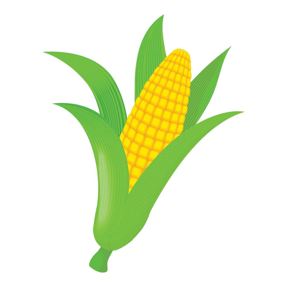 Corn icon, cartoon style vector