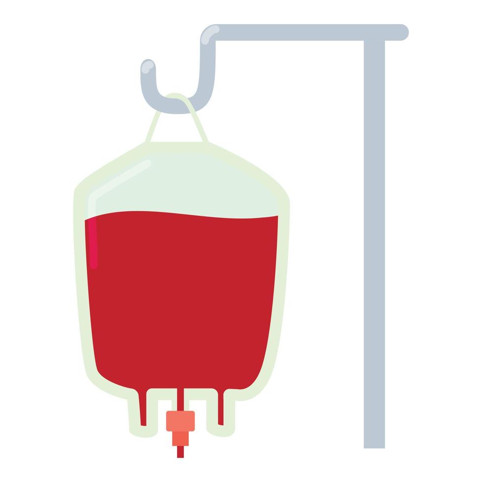 Package for blood transfusion icon, flat style vector