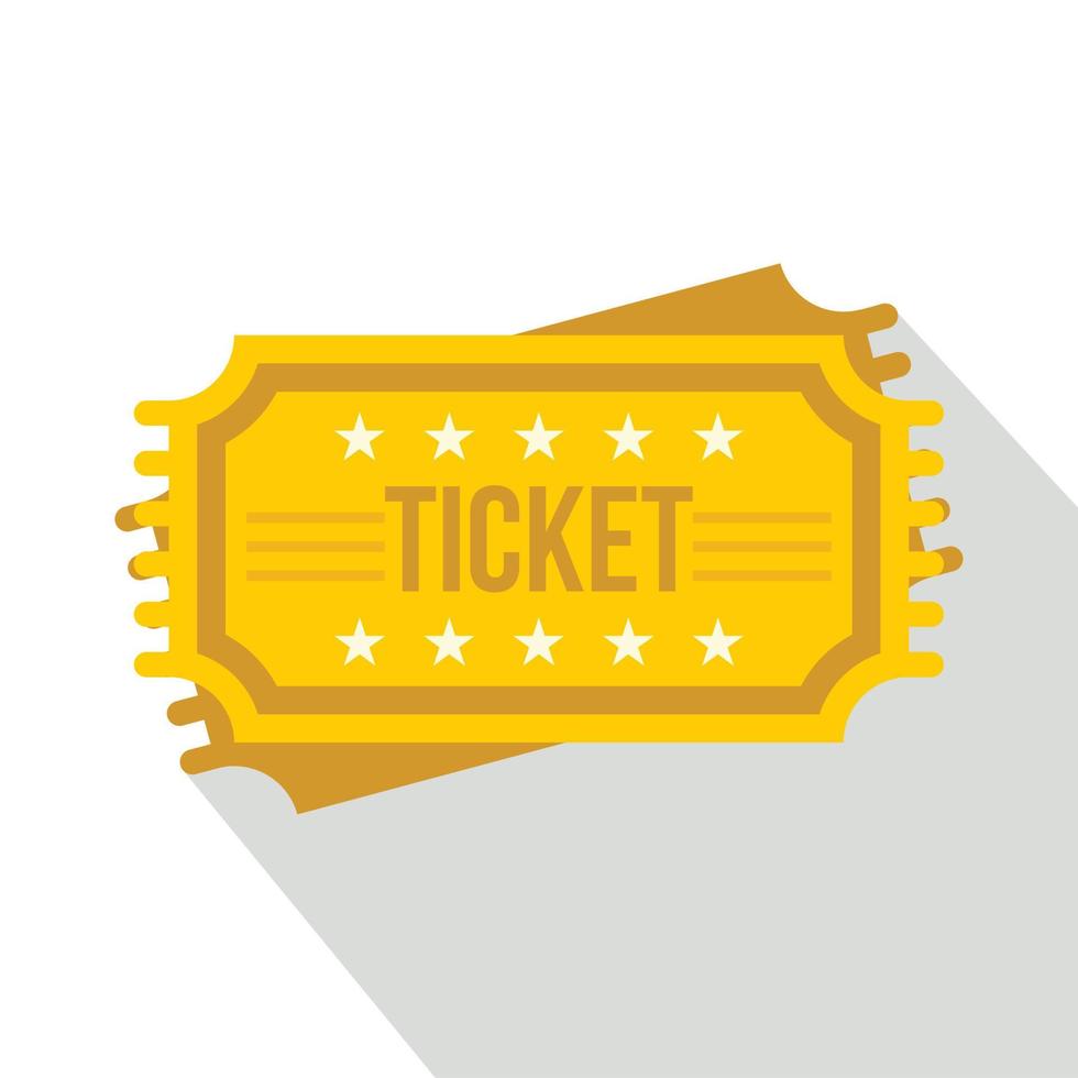 Ticket icon, flat style vector