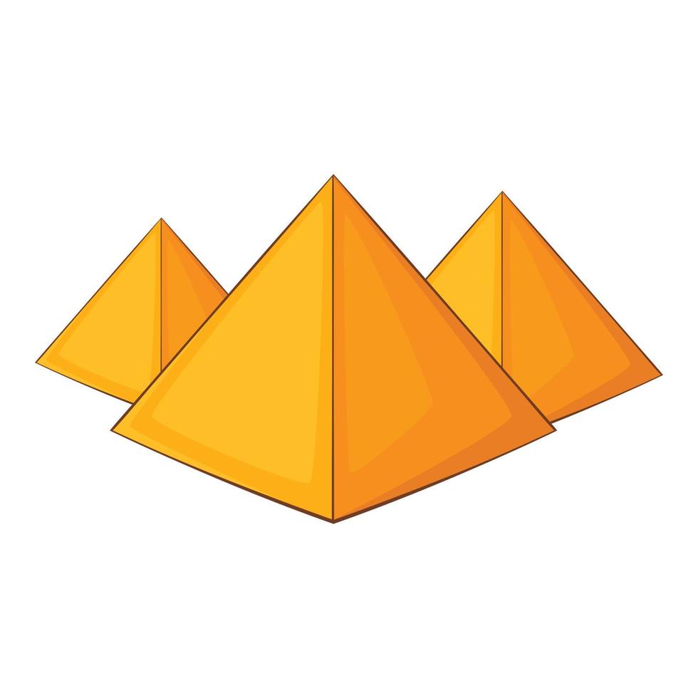 Egyptian pyramids icon, cartoon style vector
