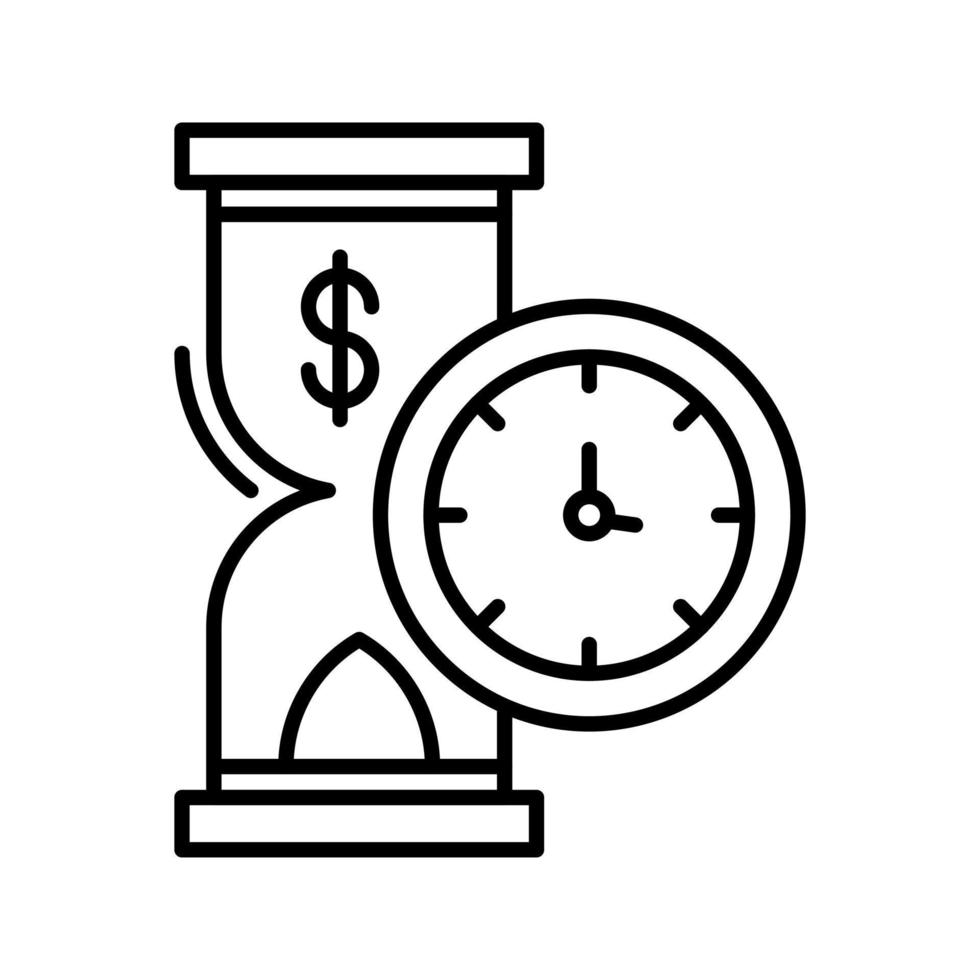 el tiempo es dinero vector icono