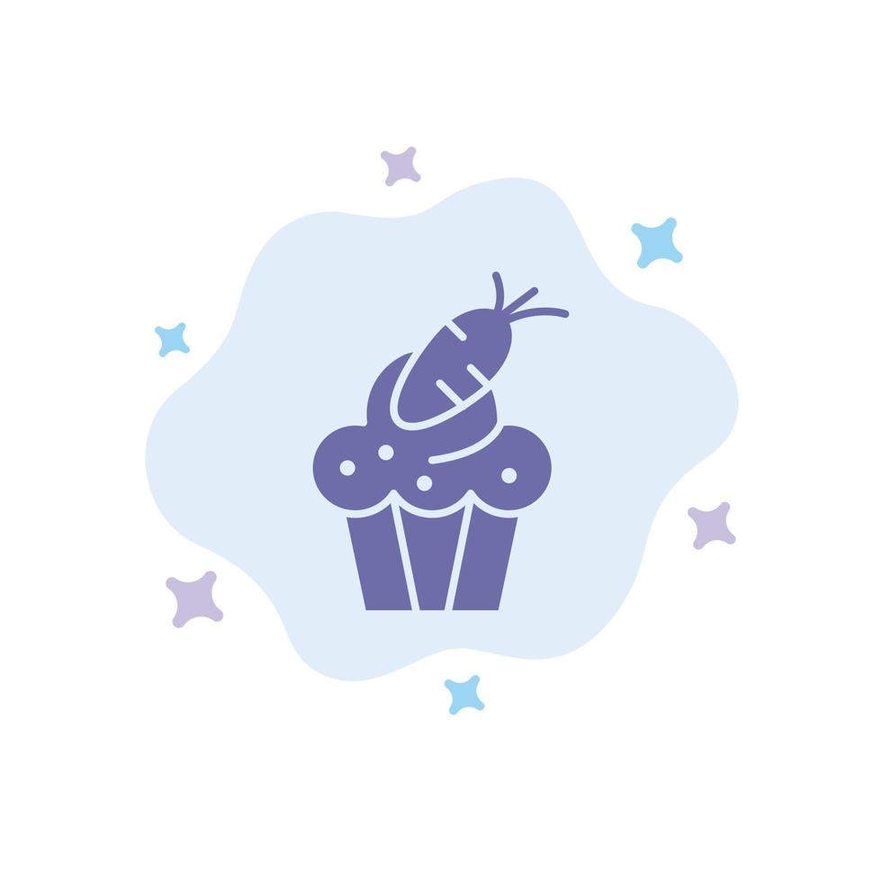 Cake Cup Food Easter Carrot Blue Icon on Abstract Cloud Background vector