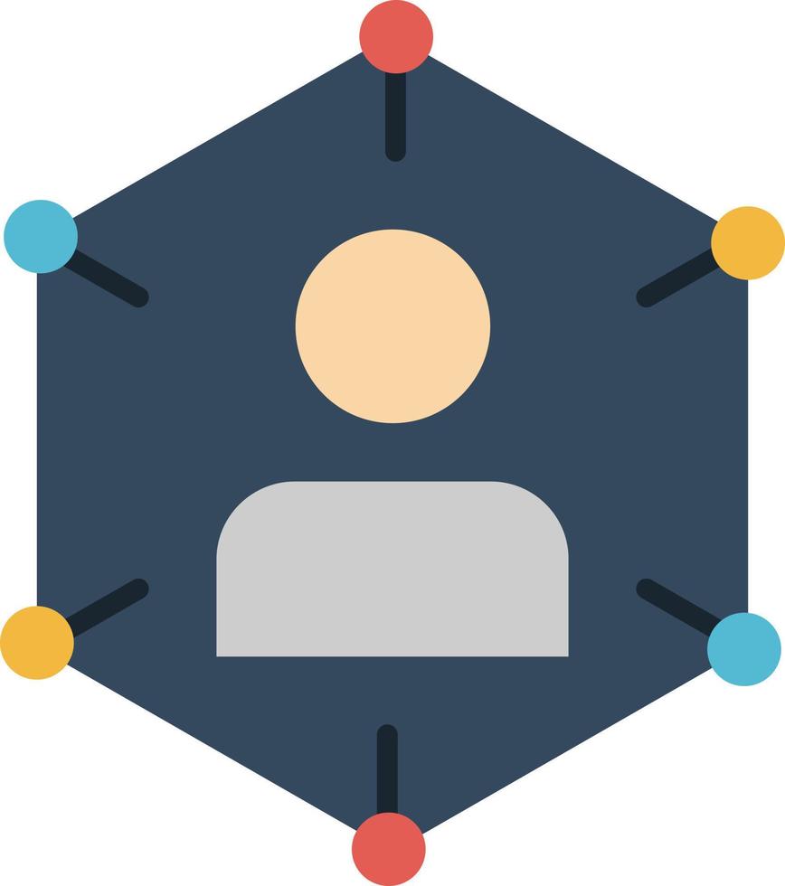 Connection Communication Network People Personal Social User  Flat Color Icon Vector icon banner Template