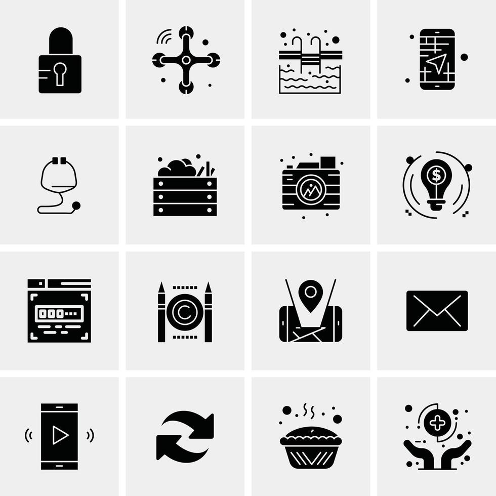 16 Business Universal Icons Vector Creative Icon Illustration to use in web and Mobile Related project