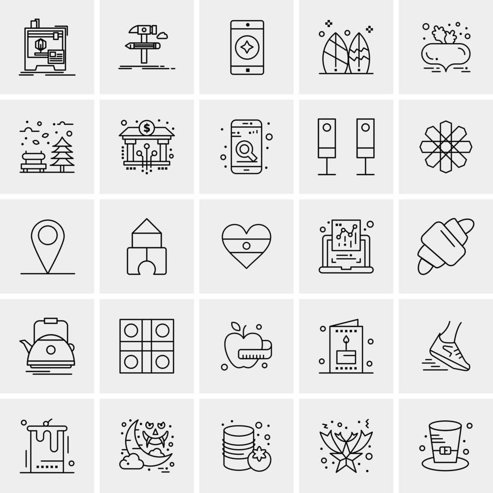 25 iconos de negocios universales vector ilustración de icono creativo para usar en proyectos relacionados con la web y dispositivos móviles