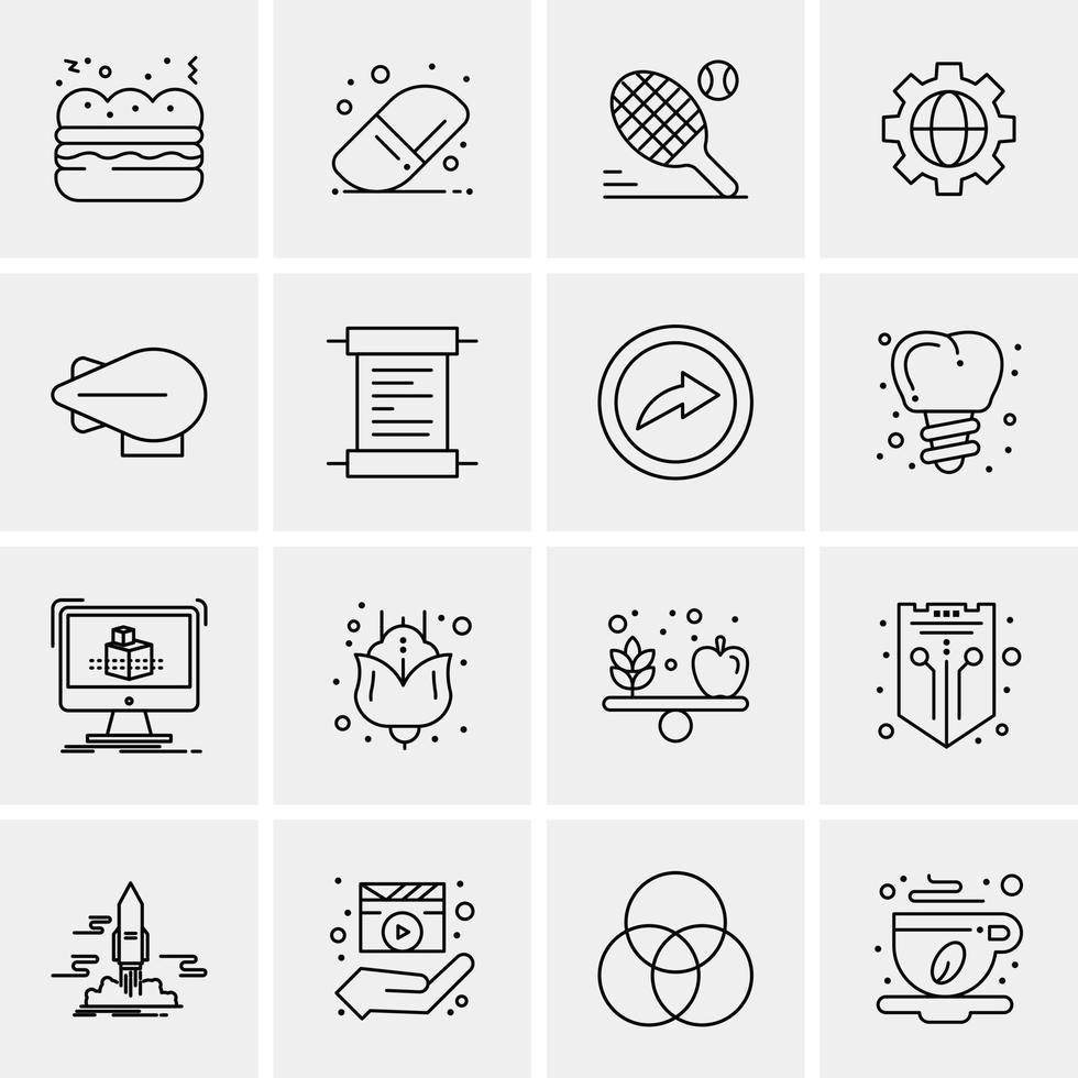 16 iconos universales de negocios vector ilustración de icono creativo para usar en proyectos relacionados con la web y dispositivos móviles