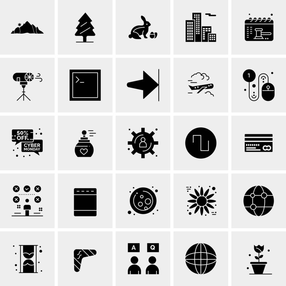 25 iconos de negocios universales vector ilustración de icono creativo para usar en proyectos relacionados con la web y dispositivos móviles