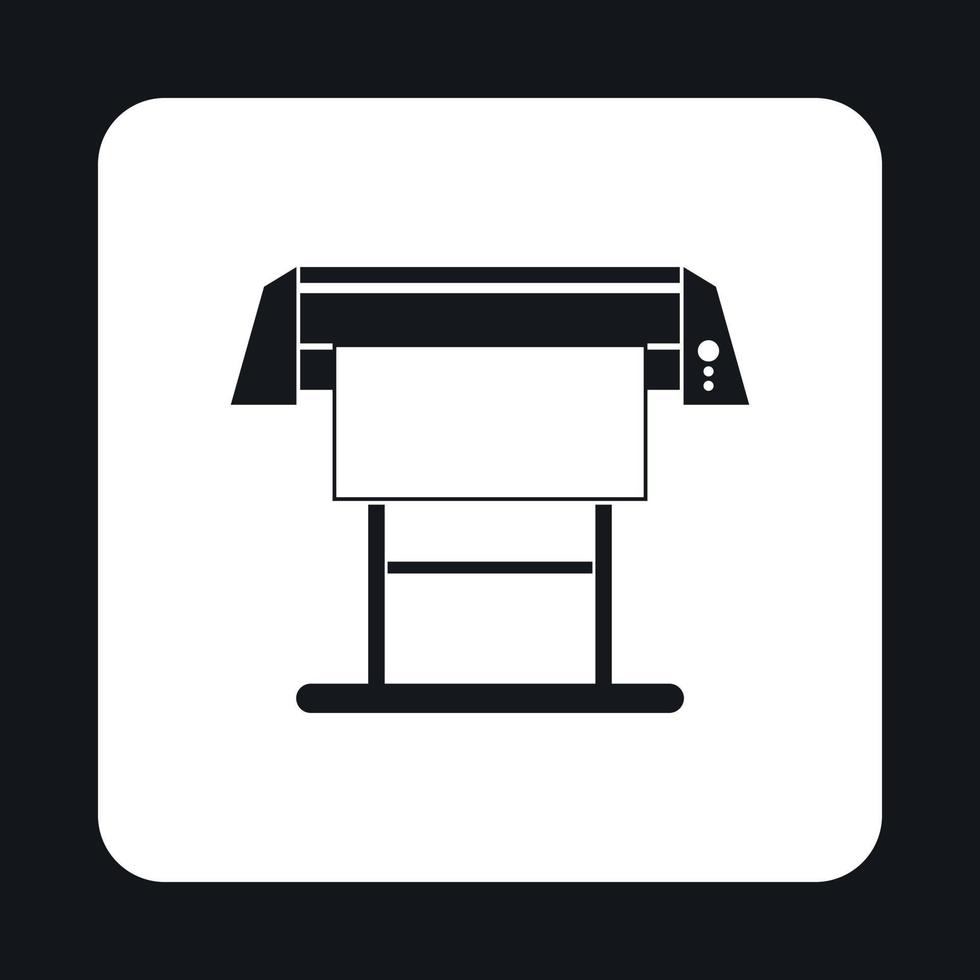 Large format printer icon, simple style vector