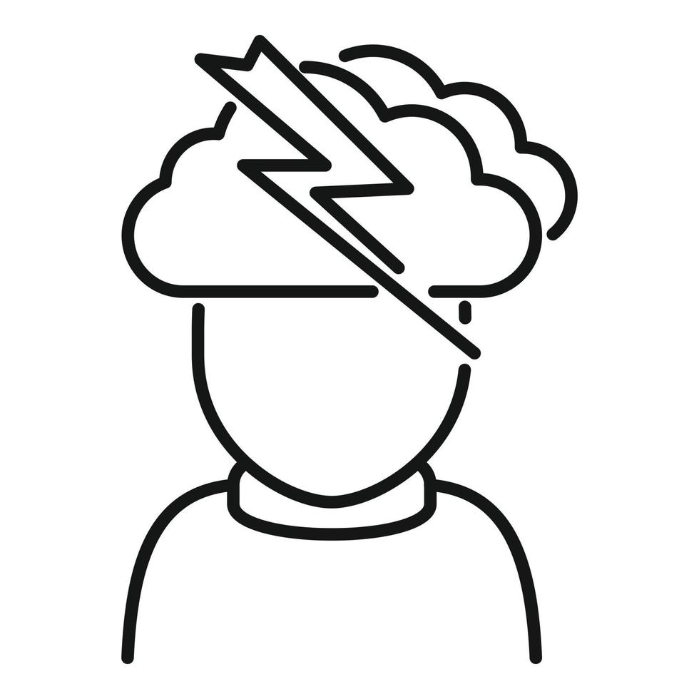 Rage man icon, outline style vector